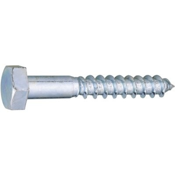 Tirefond tête hexagonale, classe 4.6  - Vendu par: 100 | L (mm): 80 | S (mm): 13 | D (mm): 8 | k (mm): 5.5-Lire la description