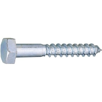 Tirefond tête hexagonale, classe 4.6  - Vendu par: 100 | L (mm): 60 | S (mm): 13 | D (mm): 8 | k (mm): 5.5-Lire la description