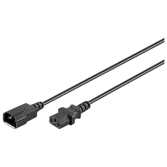 Kaltgeräte-Verlängerung, 3 polig, PVC, schwarz, 3 m-Beschreibung lesen