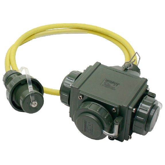 Dreifachverteiler THW-Version 230 V, 16 A, 1,5 m, bronzegrün-Beschreibung lesen