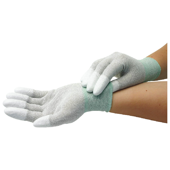 ESD-Handschuhe, PU-beschichtete Fingerkuppen, XS, Carbonfaden-Beschreibung lesen