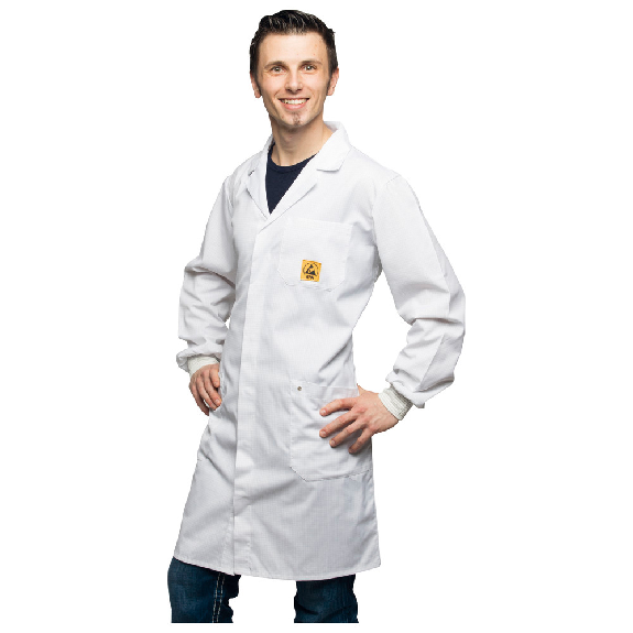 ESD-Arbeitsmantel AM-160, mit leitfähigen Bündchen, 2XL, weiß ESD-Arbeitsmantel AM-160, mit leitfähigen Bündchen, 2XL, weiß-Beschreibung lesen