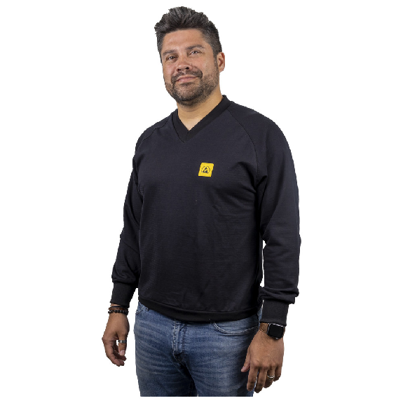 ESD-Sweatshirt, V-Ausschnitt, XL, schwarz-Beschreibung lesen
