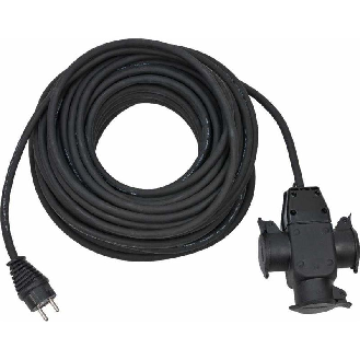 Alargador eléctrico IP44 H07RN-F 3G15 con cabezal de goma de 3 tomas 25-Leer más