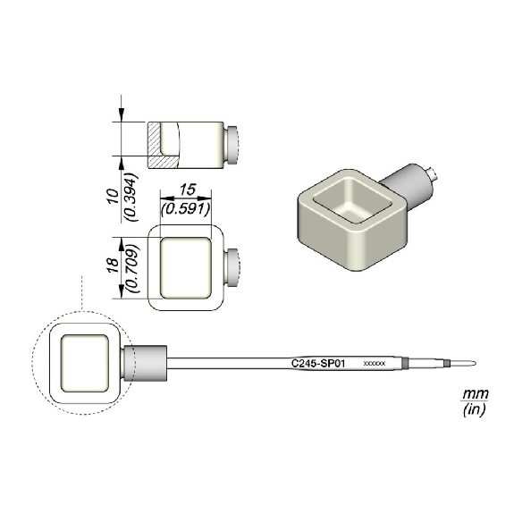 Lötkartusche C245-SP01, C245-SP01/15 x 18 mm, Lötbad-Beschreibung lesen