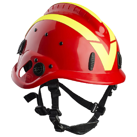 Waldbrandhelm VFT1, rot (RAL1023) mit gelb re-Beschreibung lesen