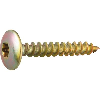 Vis pour pentures acier zingué jaune  - Emut: T25 | D (mm): 5 | L (mm): 30 | DK (mm): 12 | Vendu par: 250