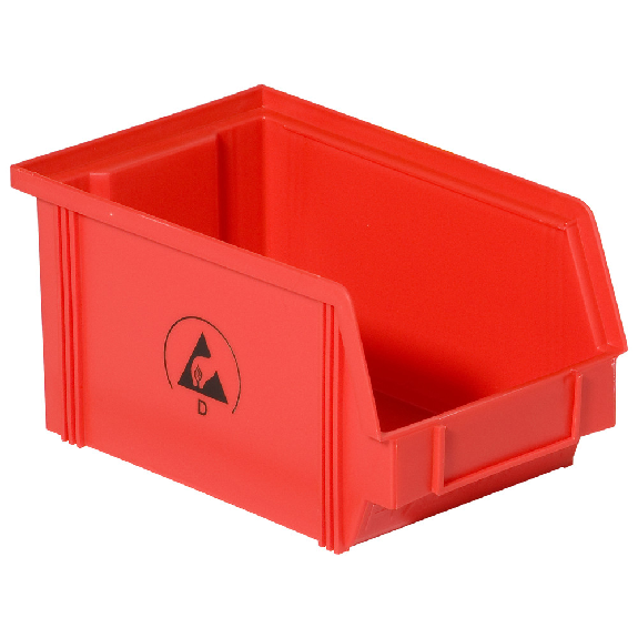 Sichtlagerkasten ESD IDP-STAT 175 x 100 x 75 mm rot-Beschreibung lesen
