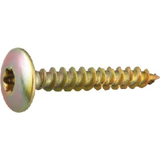 Vis pour pentures acier zingué jaune  - Emut: T25 | D (mm): 5 | L (mm): 40 | DK (mm): 12 | Vendu par: 250-Lire la description