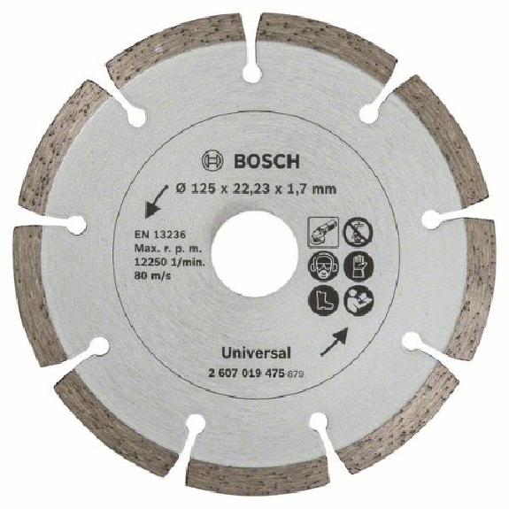 Disque à tronçonner diamanté pour matériaux de construction, diamètre : 125 mm-Lire la description