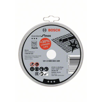 Discos de corte Standard for Inox 115 x 1 mm, lata con 10 uds - BOSCH-Leer más