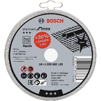 Bosch Trennscheibe gerade Standard for Inox - Rapido WA 60 T BF, 115 mm,-Beschreibung lesen