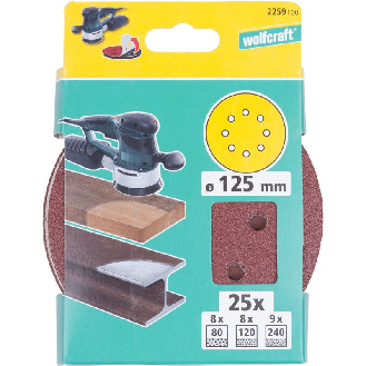1 juego de discos adhesivos de lijar de 25 piezas, para exc.,   125 mm-Leer más