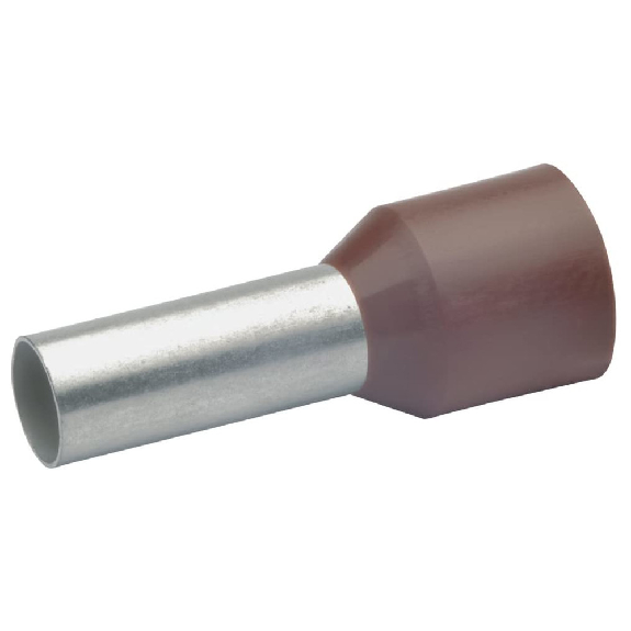 Sleeve d'extrémité de la veine du labor, isolé, DIN 46228, code couleur 2, 10 mm², 12 mm, marron-Leggi tutto