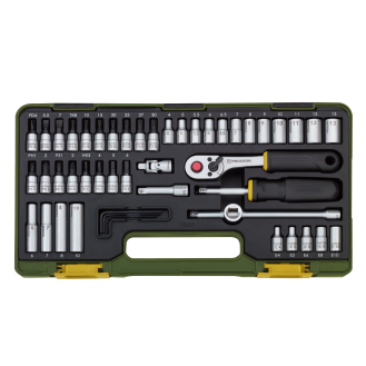 Proxxon Steckschlsselsatz mit Knppelratsche, 1/4" (50-teilig)-Beschreibung lesen