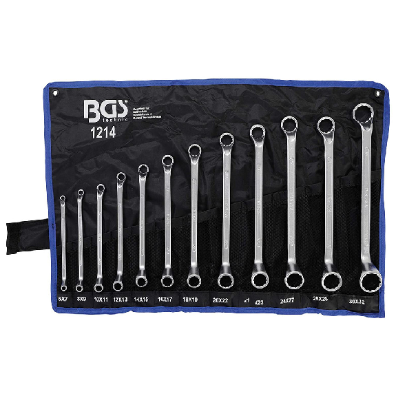Doppelringschlüssel-Satz, DIN 838, gekröpft, 12-teilig, 6-32 mm-Beschreibung lesen