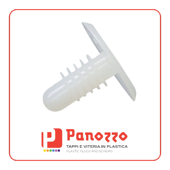 RIVETTO IN PLASTICA AD ALBERO CON LAMELLE 6.0X2.5-8.0mm. Prezzo multiplo di 100 pz. - Naturale-Leggi tutto