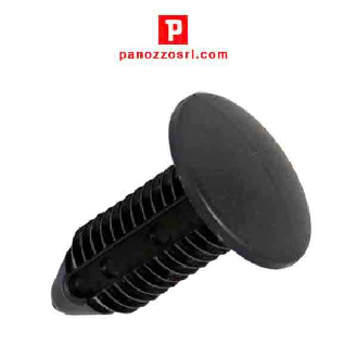 RIVETTO IN PLASTICA AD ALBERO CON LAMELLE 4.90 X2.4-7.4mm. Prezzo multiplo di 100 pz. - Nero