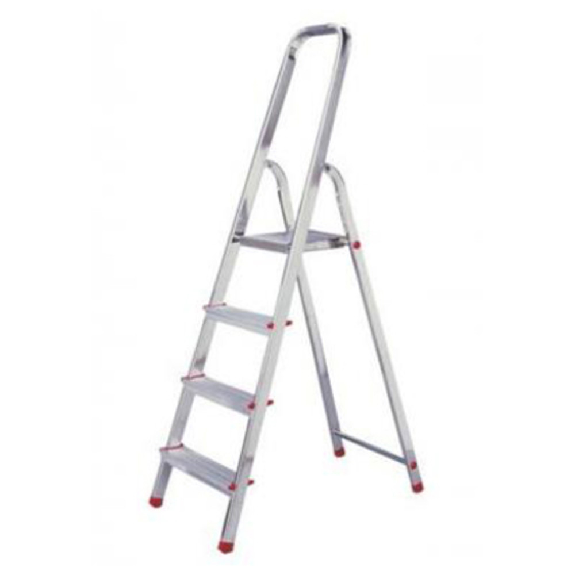 Stehleiter, Alu, einseitig, 5 Stufen, Länge 170 cm, Höhe Podest 111 cm-Beschreibung lesen