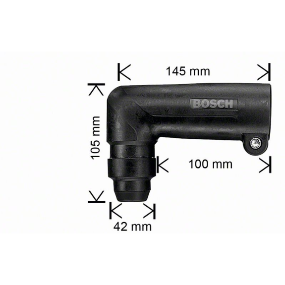 Winkelbohrkopf für leichte Bohrhämmer mit SDS-plus Werkzeughalter, 43 mm-Beschreibung lesen