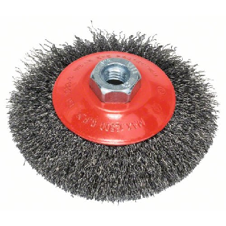 Kegelbürste, gewellter Draht, 0,3 mm, 115 mm, 12500 U/min, M 14-Beschreibung lesen