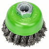 Topfbürste, Edelstahl, gezopfter Draht, 65 mm, 0,35 mm, 12500 U/min, M14