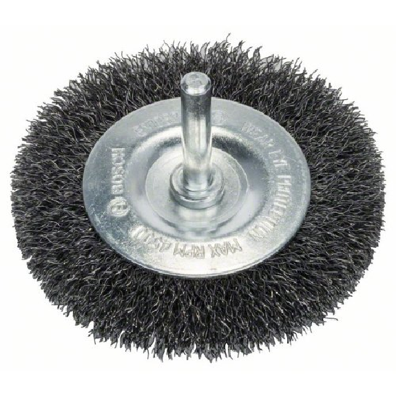 Scheibenbürste, Stahl, gewellter Draht, 75 mm, 0,2 mm, 10 mm, 4500 U/min-Beschreibung lesen