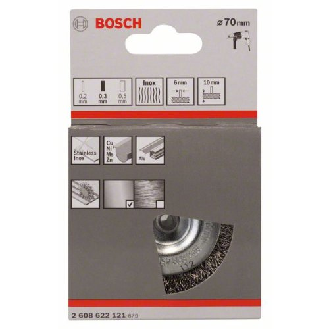 Scheibenbürste, Edelstahl, gewellter Draht, 70 mm, 0,3 mm, 10 mm, 4500 U/ min-Beschreibung lesen