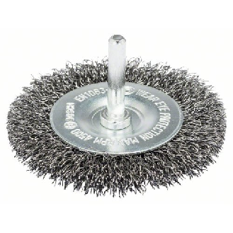 Scheibenbürste für Bohrmaschinen, Gewellter Draht, 50 mm, 12 mm-Beschreibung lesen