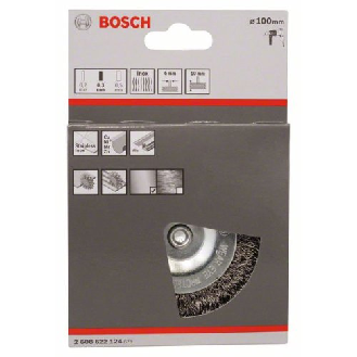 Scheibenbürste, Edelstahl, gewellter Draht, 100 mm, 0,3 mm, 10 mm, 4500 U/ min-Beschreibung lesen