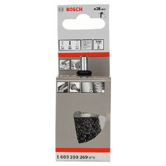 Pinselbürste, Stahl, gewellter Draht, 0,3 mm, 25 mm, 4500 U/ min-Beschreibung lesen