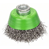 Topfbürste, Edelstahl, gewellter Draht, 65 mm, 0,3 mm, 12500 U/ min, M 14