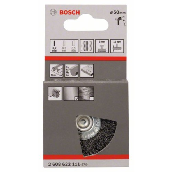Scheibenbürste, Stahl, gewellter Draht, 50 mm, 0,2 mm, 15 mm, 4500 U/min-Beschreibung lesen