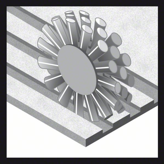 Scheibenbürste, Stahl, gewellter Draht, 100 mm, 0,3 mm, 10 mm, 4500 U/min-Beschreibung lesen