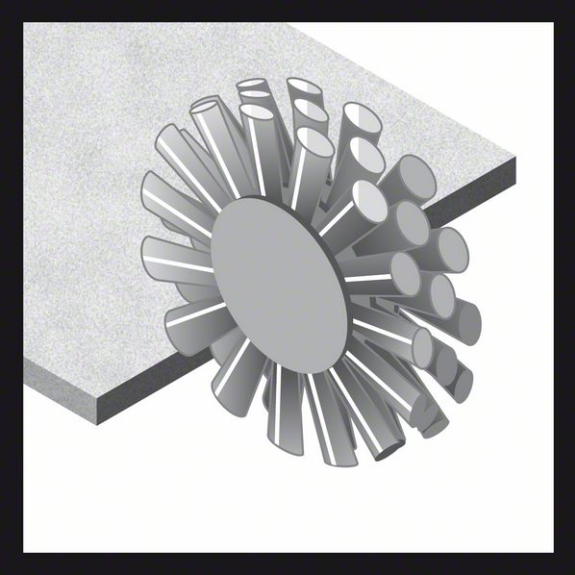 Scheibenbürste, Stahl, gewellter Draht, 100 mm, 0,3 mm, 10 mm, 4500 U/min-Beschreibung lesen