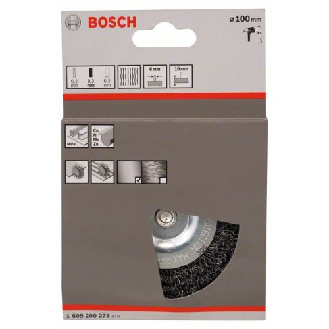 Scheibenbürste, Stahl, gewellter Draht, 100 mm, 0,3 mm, 10 mm, 4500 U/min-Beschreibung lesen