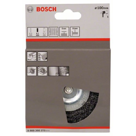 Scheibenbürste, Stahl, gewellter Draht, 100 mm, 0,3 mm, 10 mm, 4500 U/min-Beschreibung lesen