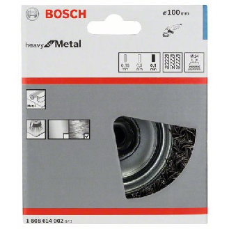 Topfbürste, Stahl, gezopfter Draht, 100 mm, 0,8 mm, 8500 U/ min, M 14-Beschreibung lesen
