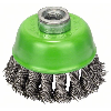 Topfbürste, Edelstahl, gezopfter Draht, 75 mm, 0,5 mm, 12500 U/ min, M 14