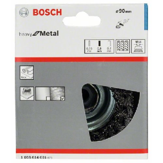 Topfbürste, Stahl, gezopfter Draht, 90 mm, 0,5 mm, 8500 U/ min, M 14-Beschreibung lesen