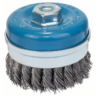 Topfbürste, Stahl, gezopfter Draht, 90 mm, 0,5 mm, 8500 U/ min, M 14-Beschreibung lesen