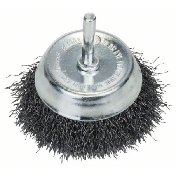 Topfbürste, Stahl, gewellter Draht, 70 mm, 0,3 mm, 4500 U/ min Topfbürste, Stahl, gewellter Draht, 70 mm, 0,3 mm, 4500 U/ min-Beschreibung lesen