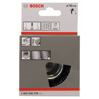 Topfbürste, Stahl, gewellter Draht, 70 mm, 0,3 mm, 4500 U/ min-Beschreibung lesen