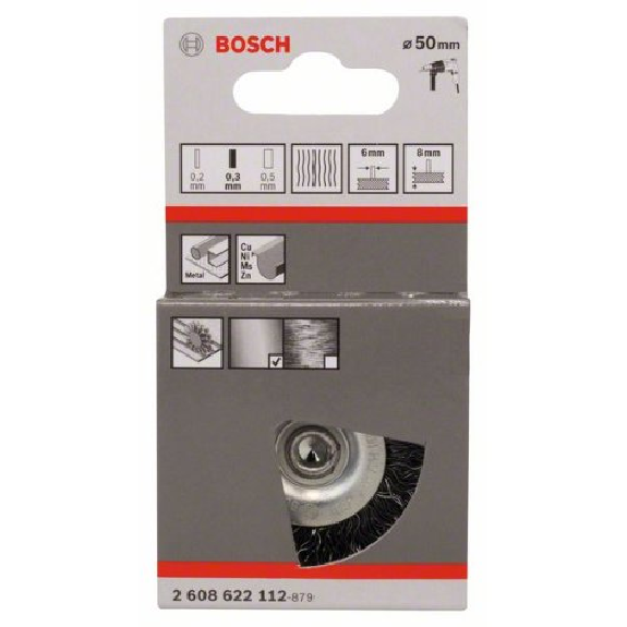 Scheibenbürste, Stahl, gewellter Draht, 50 mm, 0,3 mm, 8 mm, 4500 U/min-Beschreibung lesen