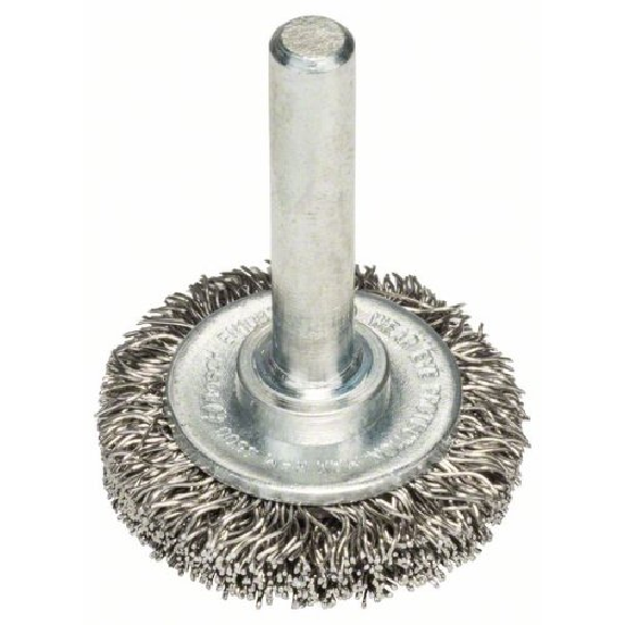 Scheibenbürste, Edelstahl, gewellter Draht, 30 mm, 0,3 mm, 6 mm, 4500 U/ min Scheibenbürste, Edelstahl, gewellter Draht, 30 mm, 0,3 mm, 6 mm, 4500 U/ min-Beschreibung lesen