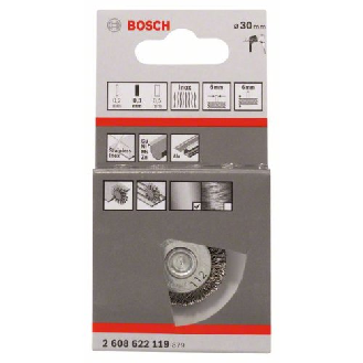 Scheibenbürste, Edelstahl, gewellter Draht, 30 mm, 0,3 mm, 6 mm, 4500 U/ min-Beschreibung lesen