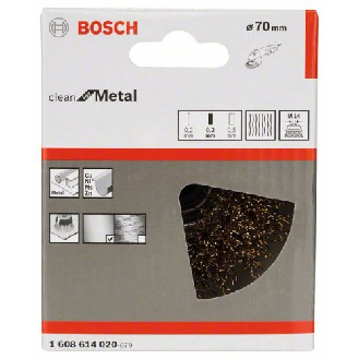 Topfbürste, Messing, gewellter Draht, 70 mm, 0,3 mm, 12500 U/ min, M 14-Beschreibung lesen