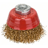 Topfbürste, Messing, gewellter Draht, 70 mm, 0,3 mm, 12500 U/ min, M 14