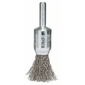 Pinselbürste, Edelstahl, gewellter Draht, 0,2 mm, 15 mm, 4500 U/ min-Beschreibung lesen
