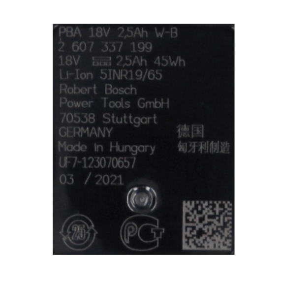 Akkupack 18 Volt Lithium-Ionen PBA 18 Volt, 2.5 Ah W-B, Systemzubehör-Beschreibung lesen